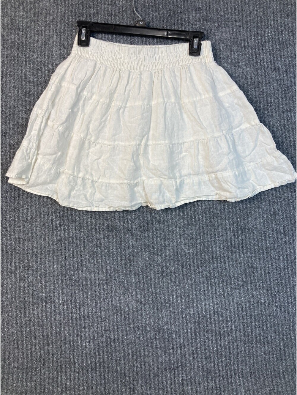 House of Harlow 1960 Womens Size Small Cream Ivory Tier Linen Skirt